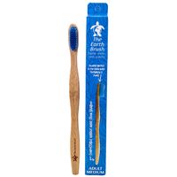 The Earth Brush Bamboo Toothbrush Adult - Medium Blue